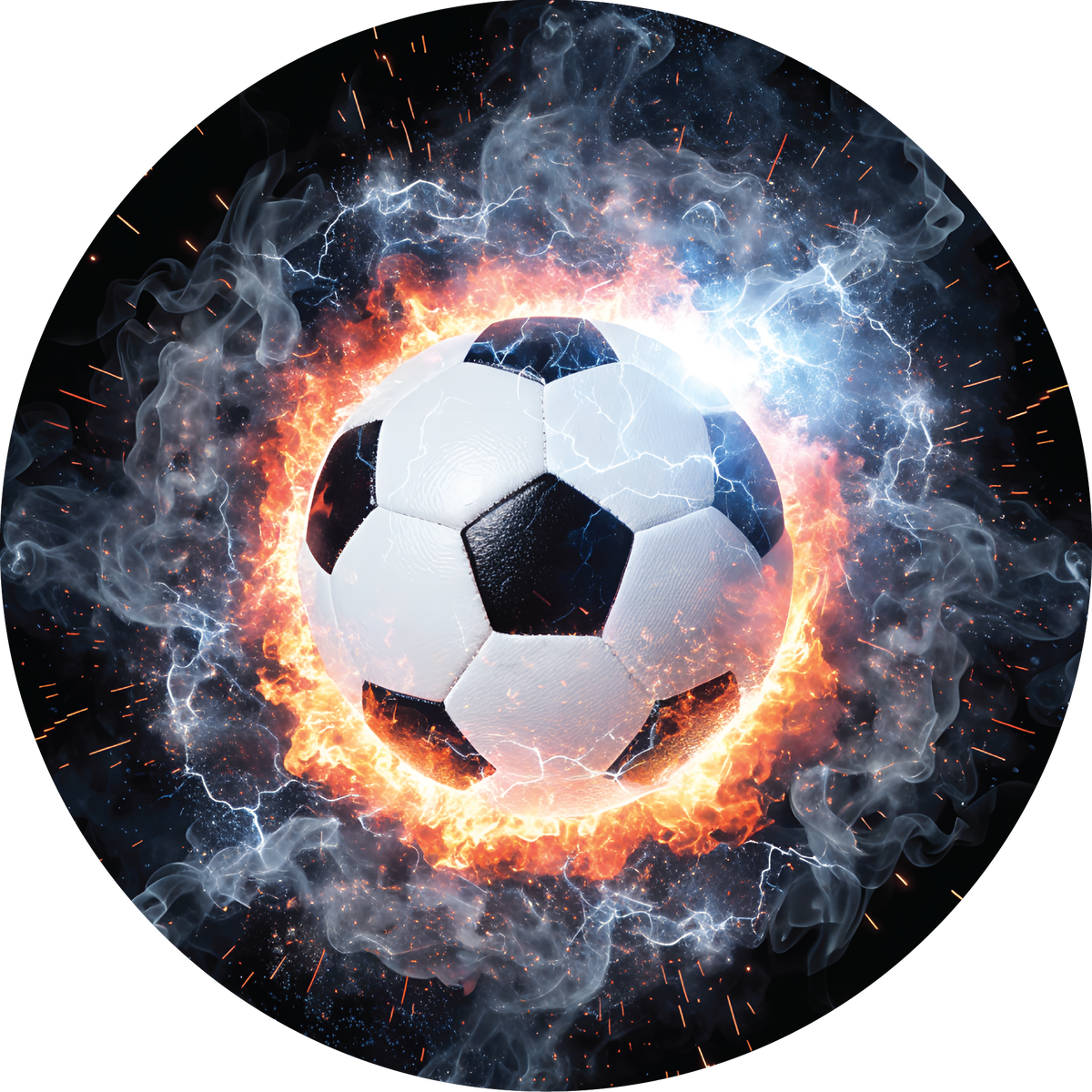 Soccer ball on fire