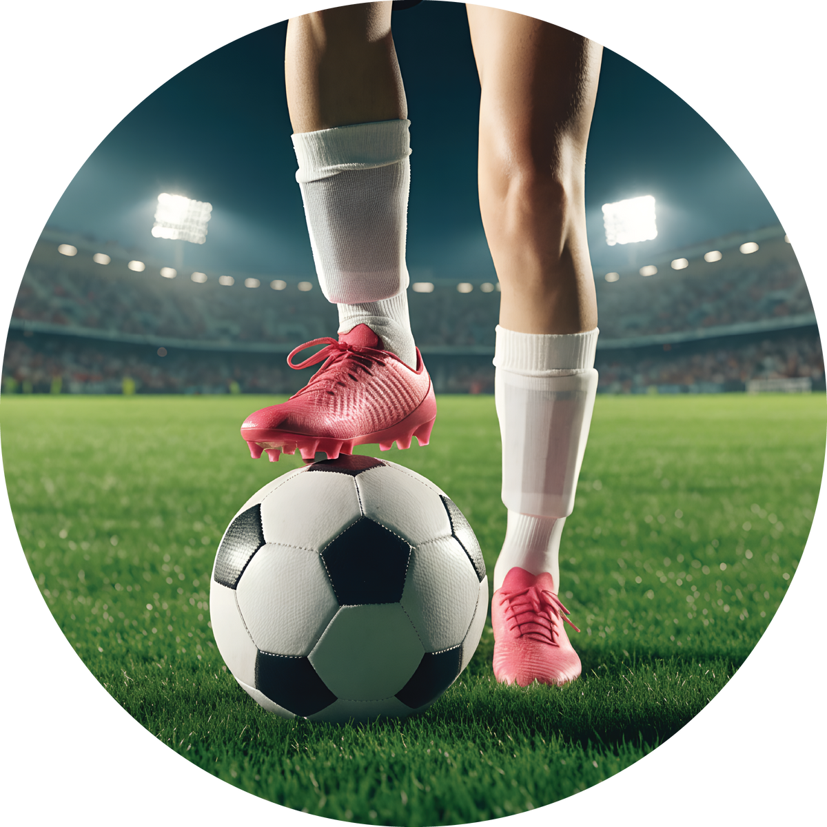 Soccer ball and female player