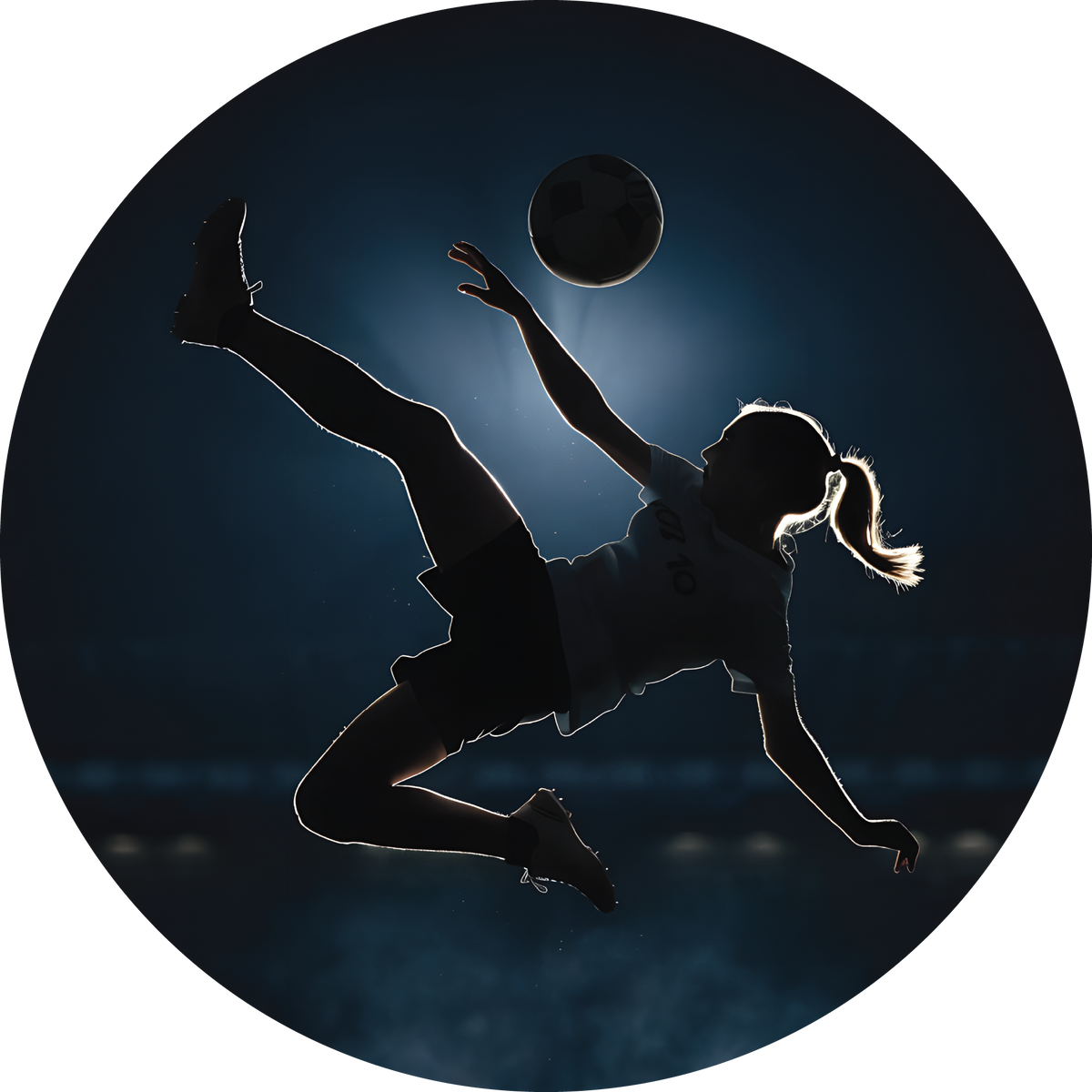 Female soccer kick